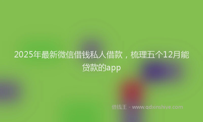 2025年最新微信借钱私人借款，梳理五个12月能贷款的app