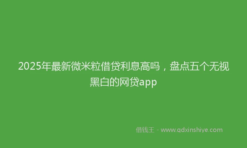 2025年最新微米粒借贷利息高吗，盘点五个无视黑白的网贷app