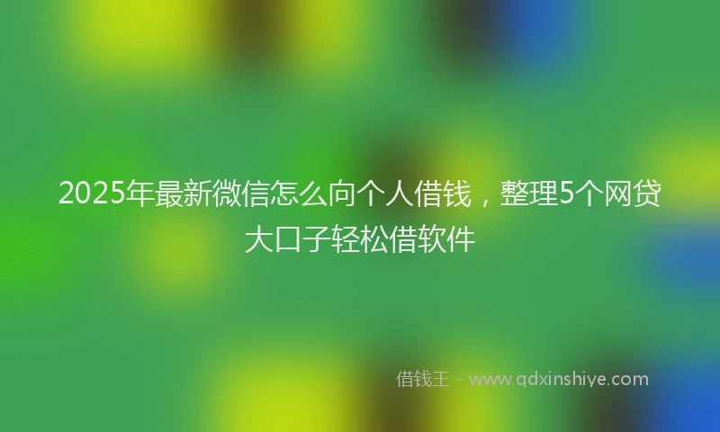 2025年最新微信怎么向个人借钱，整理5个网贷大口子轻松借软件