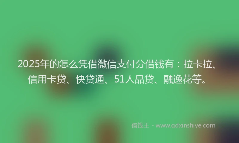 2025年的怎么凭借微信支付分借钱有：拉卡拉、信用卡贷、快贷通、51人品贷、融逸花等。