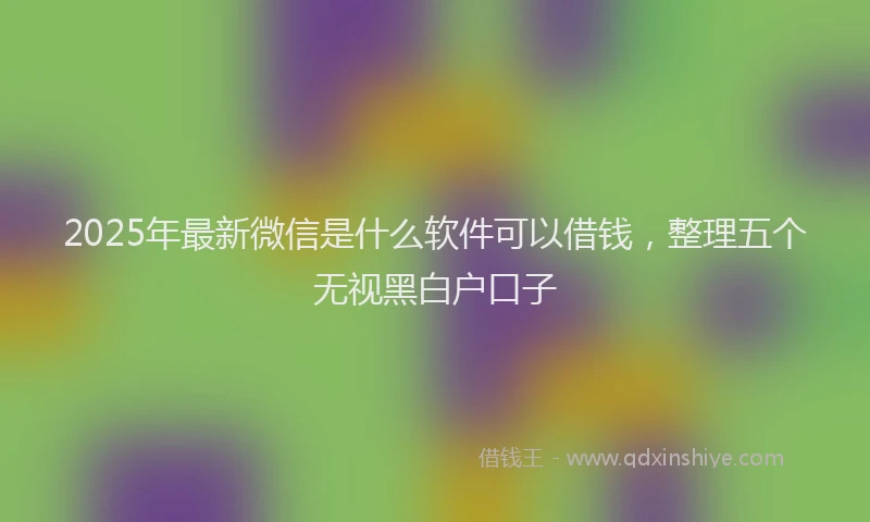 2025年最新微信是什么软件可以借钱，整理五个无视黑白户口子
