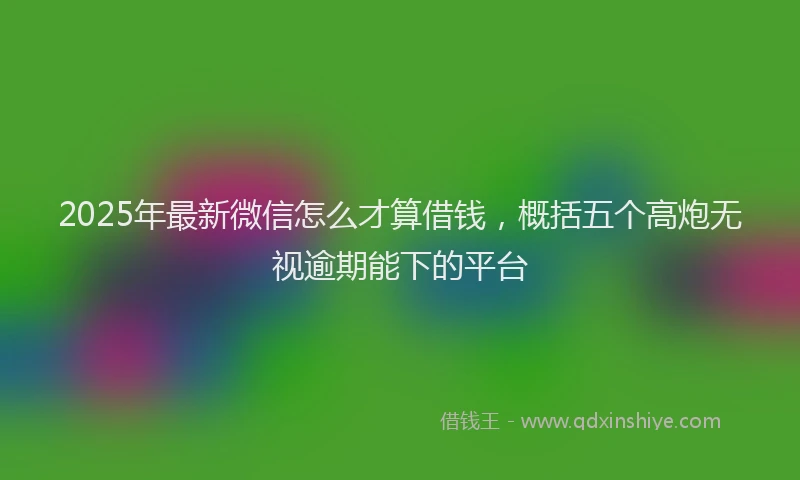 2025年最新微信怎么才算借钱，概括五个高炮无视逾期能下的平台