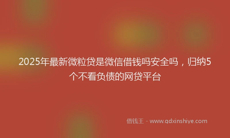 2025年最新微粒贷是微信借钱吗安全吗，归纳5个不看负债的网贷平台
