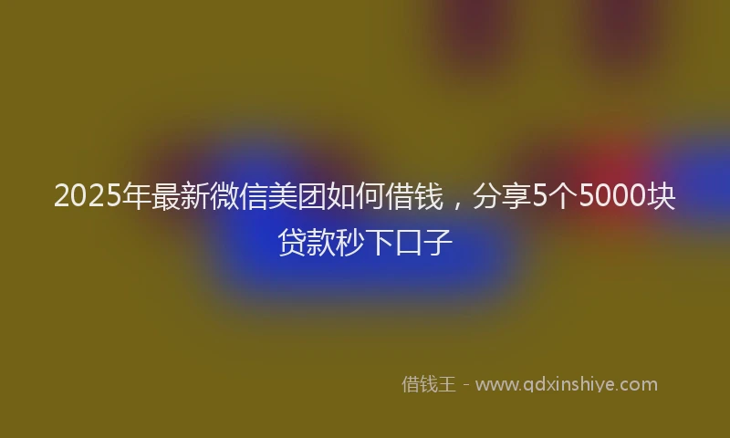 2025年最新微信美团如何借钱，分享5个5000块贷款秒下口子
