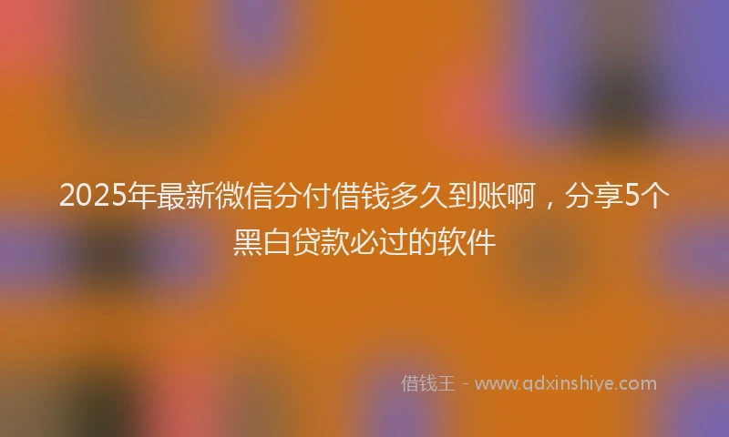 2025年最新微信分付借钱多久到账啊，分享5个黑白贷款必过的软件