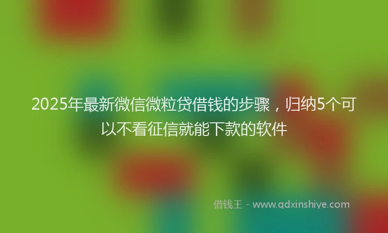 2025年最新微信微粒贷借钱的步骤，归纳5个可以不看征信就能下款的软件
