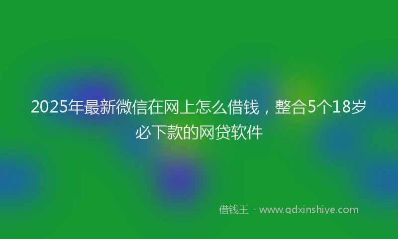 2025年最新微信在网上怎么借钱，整合5个18岁必下款的网贷软件