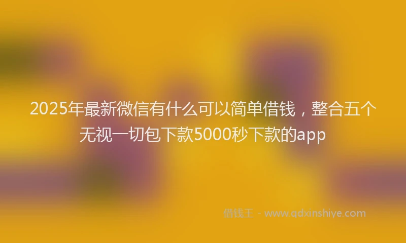 2025年最新微信有什么可以简单借钱，整合五个无视一切包下款5000秒下款的app