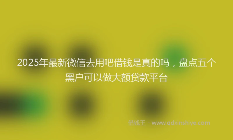 2025年最新微信去用吧借钱是真的吗，盘点五个黑户可以做大额贷款平台