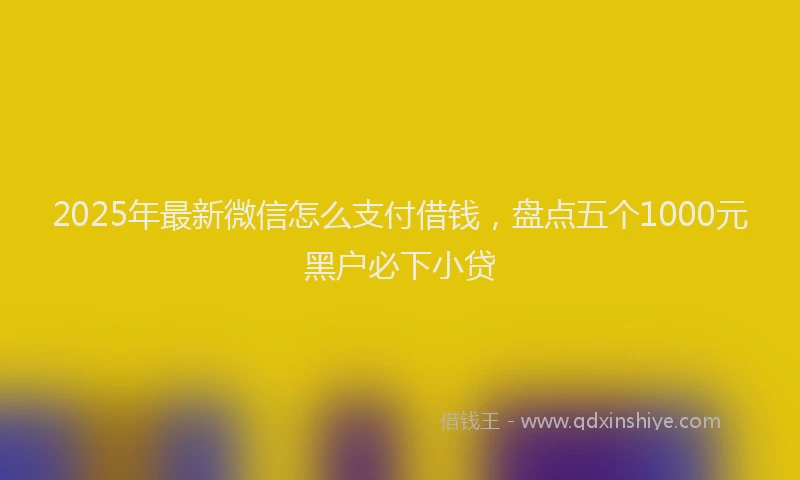 2025年最新微信怎么支付借钱，盘点五个1000元黑户必下小贷