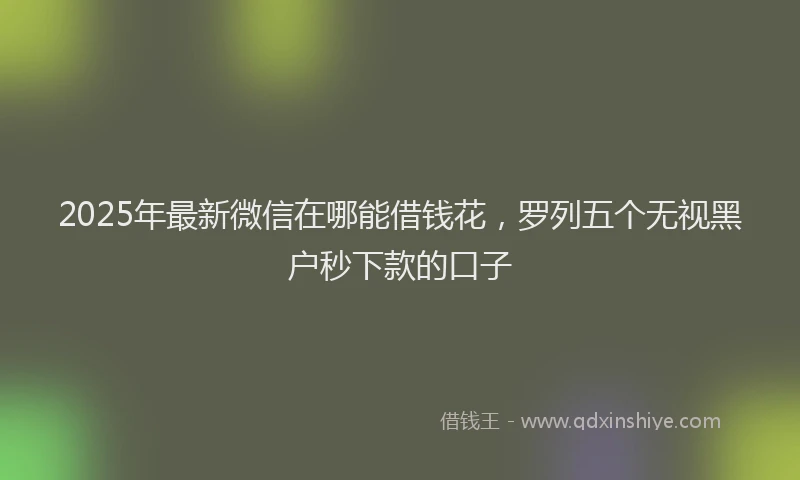 2025年最新微信在哪能借钱花，罗列五个无视黑户秒下款的口子