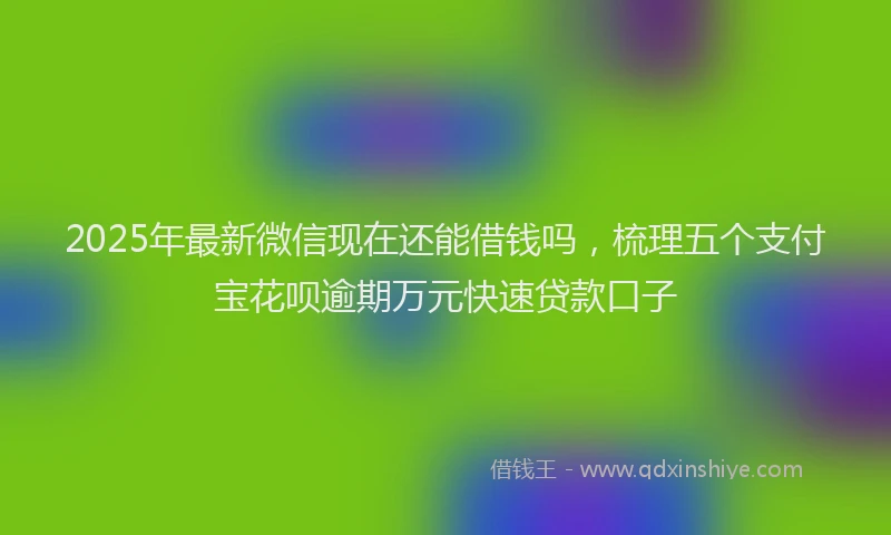 2025年最新微信现在还能借钱吗，梳理五个支付宝花呗逾期万元快速贷款口子