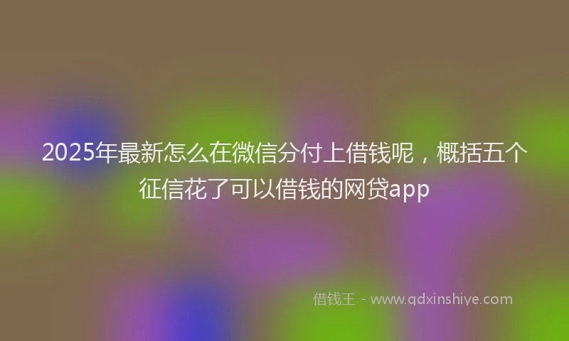2025年最新怎么在微信分付上借钱呢，概括五个征信花了可以借钱的网贷app