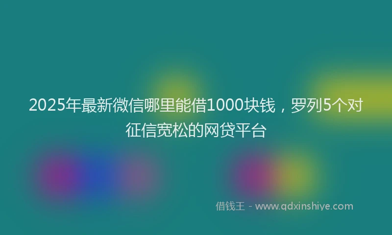 2025年最新微信哪里能借1000块钱，罗列5个对征信宽松的网贷平台