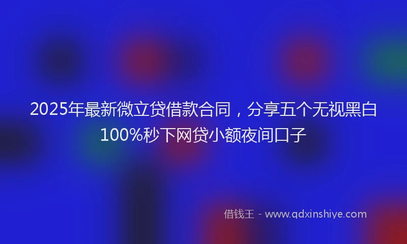 2025年最新微立贷借款合同，分享五个无视黑白100%秒下网贷小额夜间口子