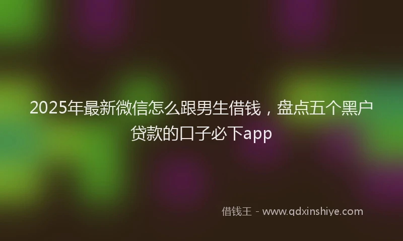 2025年最新微信怎么跟男生借钱，盘点五个黑户贷款的口子必下app