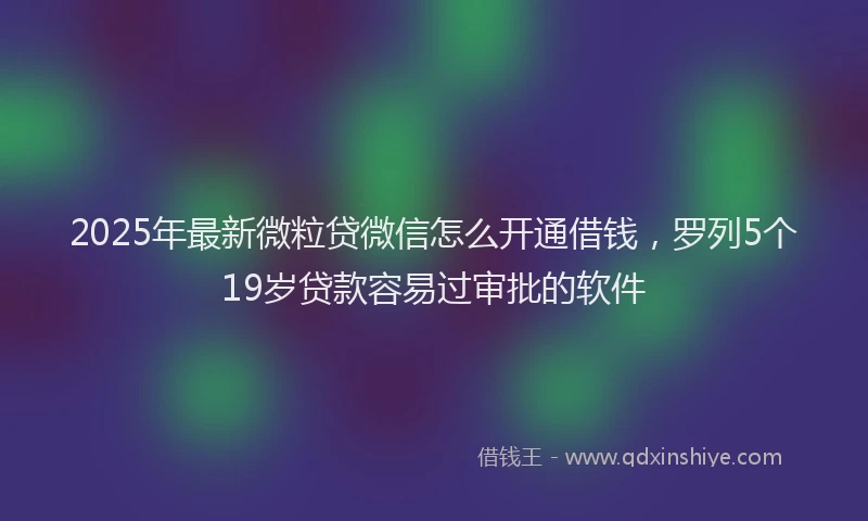 2025年最新微粒贷微信怎么开通借钱，罗列5个19岁贷款容易过审批的软件