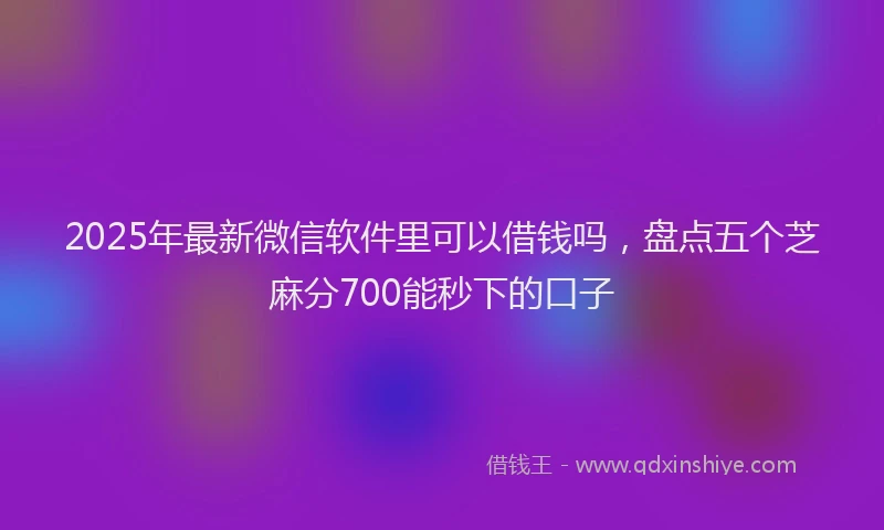2025年最新微信软件里可以借钱吗，盘点五个芝麻分700能秒下的口子