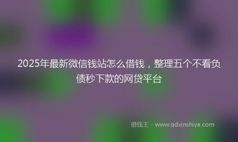 2025年最新微信钱站怎么借钱，整理五个不看负债秒下款的网贷平台