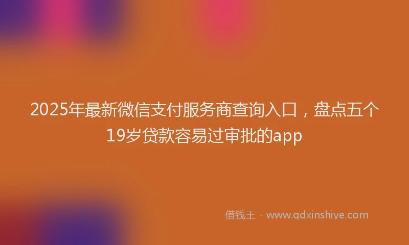 2025年最新微信支付服务商查询入口，盘点五个19岁贷款容易过审批的app