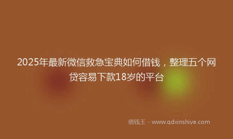 2025年最新微信救急宝典如何借钱，整理五个网贷容易下款18岁的平台