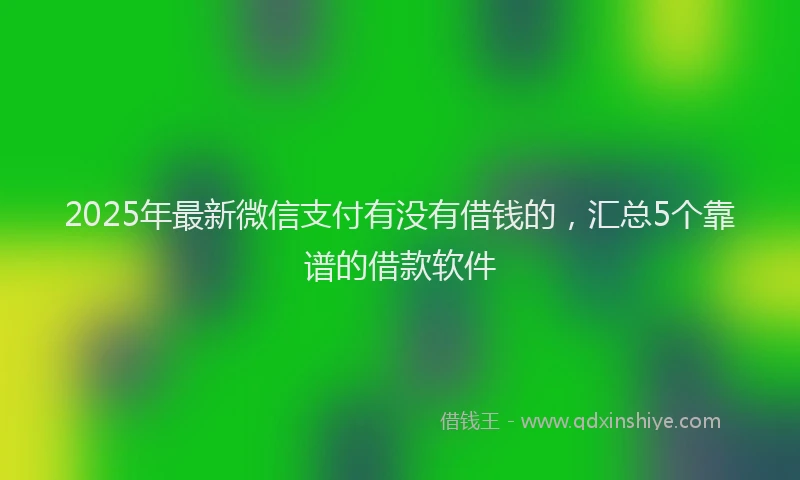 2025年最新微信支付有没有借钱的，汇总5个靠谱的借款软件