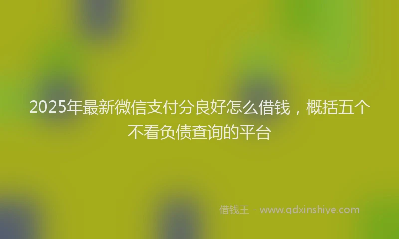 2025年最新微信支付分良好怎么借钱，概括五个不看负债查询的平台
