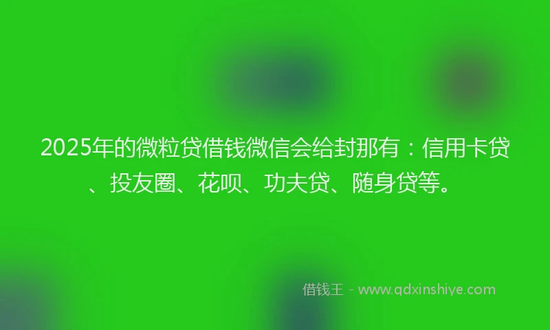 2025年的微粒贷借钱微信会给封那有：信用卡贷、投友圈、花呗、功夫贷、随身贷等。