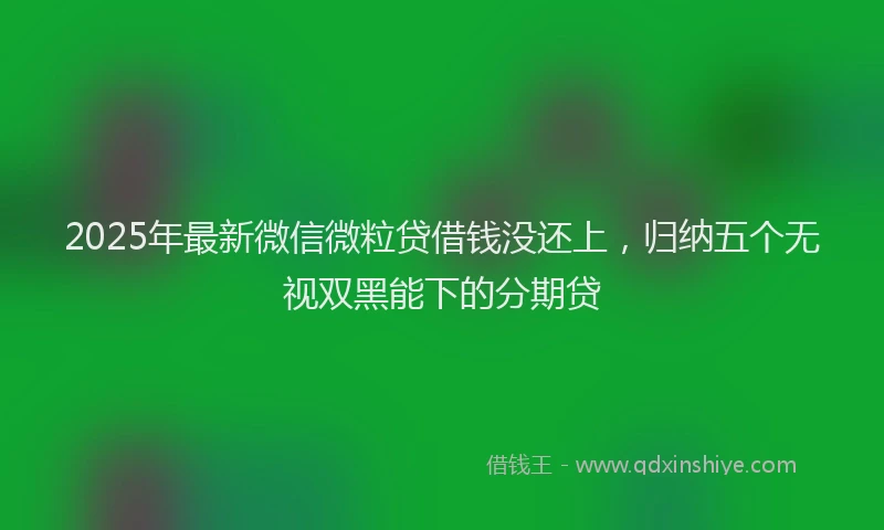 2025年最新微信微粒贷借钱没还上，归纳五个无视双黑能下的分期贷