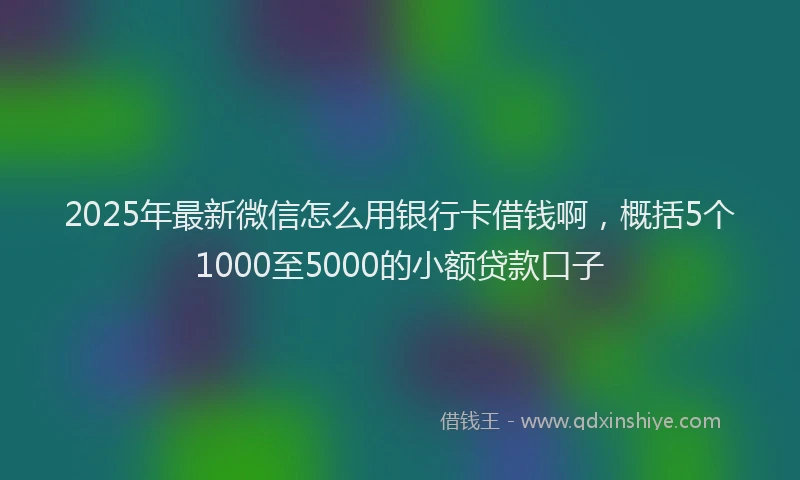 2025年最新微信怎么用银行卡借钱啊，概括5个1000至5000的小额贷款口子