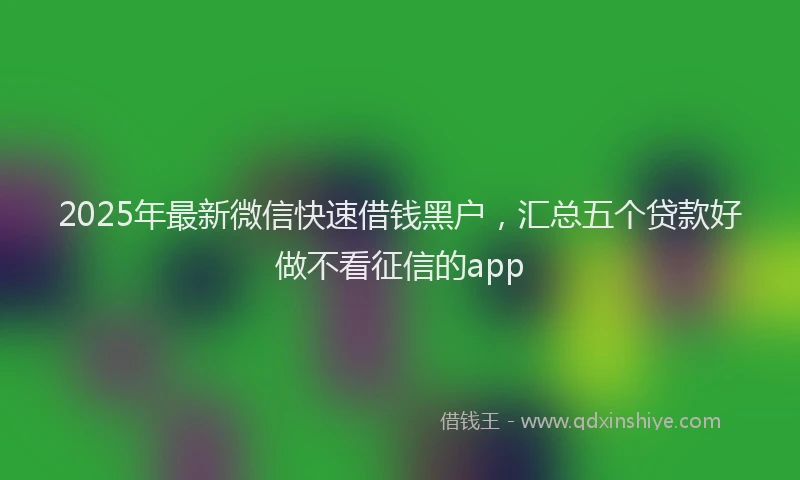 2025年最新微信快速借钱黑户，汇总五个贷款好做不看征信的app