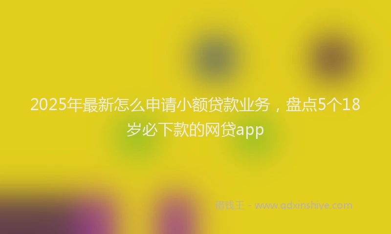 2025年最新怎么申请小额贷款业务，盘点5个18岁必下款的网贷app