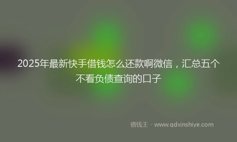2025年最新快手借钱怎么还款啊微信，汇总五个不看负债查询的口子