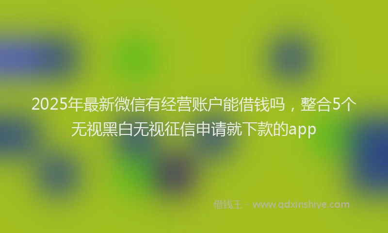 2025年最新微信有经营账户能借钱吗，整合5个无视黑白无视征信申请就下款的app