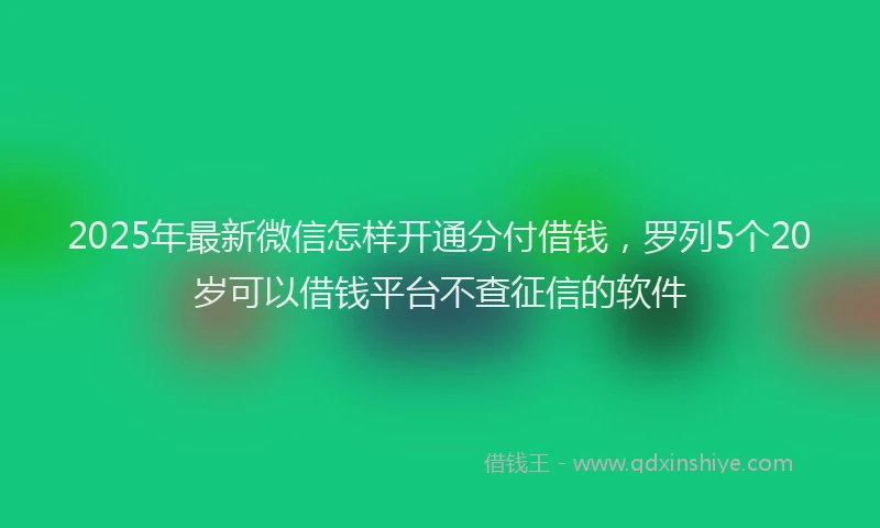 2025年最新微信怎样开通分付借钱，罗列5个20岁可以借钱平台不查征信的软件