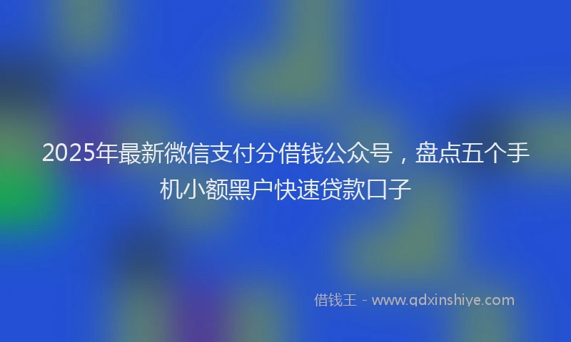 2025年最新微信支付分借钱公众号，盘点五个手机小额黑户快速贷款口子