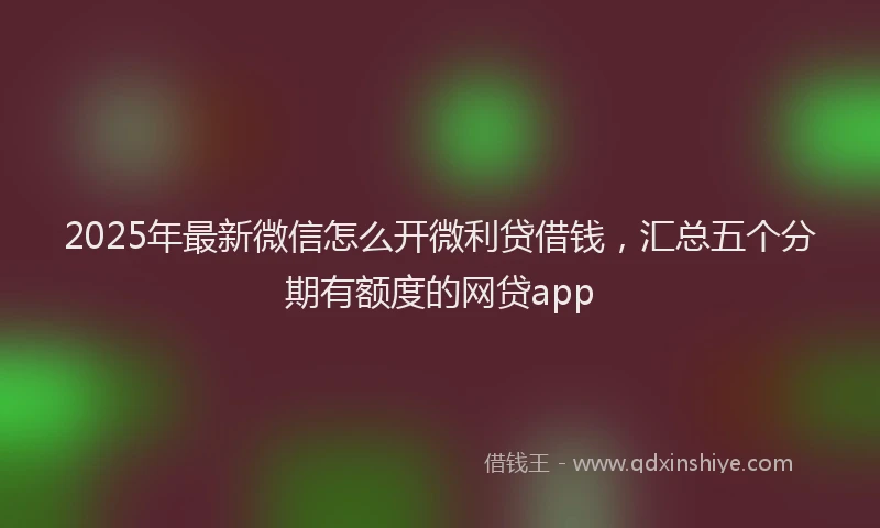 2025年最新微信怎么开微利贷借钱，汇总五个分期有额度的网贷app