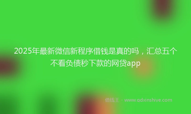 2025年最新微信新程序借钱是真的吗，汇总五个不看负债秒下款的网贷app