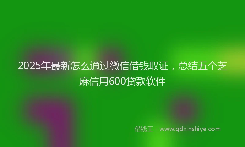 2025年最新怎么通过微信借钱取证，总结五个芝麻信用600贷款软件