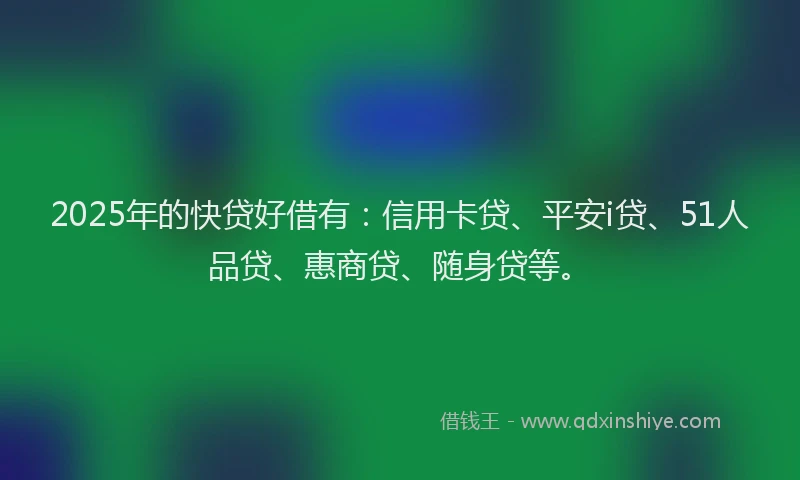 2025年的快贷好借有：信用卡贷、平安i贷、51人品贷、惠商贷、随身贷等。