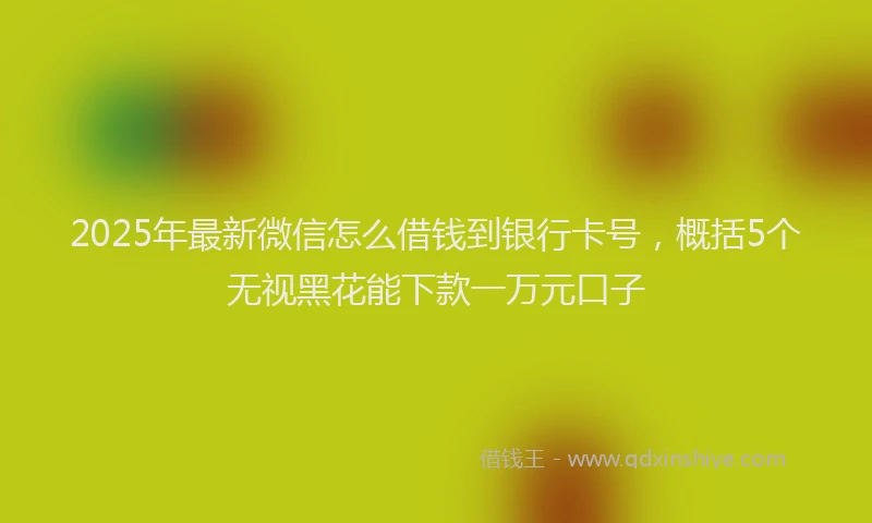 2025年最新微信怎么借钱到银行卡号，概括5个无视黑花能下款一万元口子