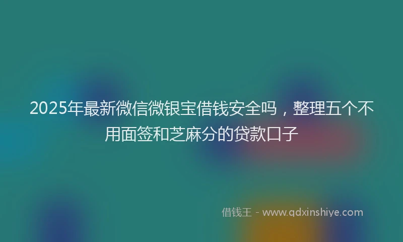 2025年最新微信微银宝借钱安全吗，整理五个不用面签和芝麻分的贷款口子