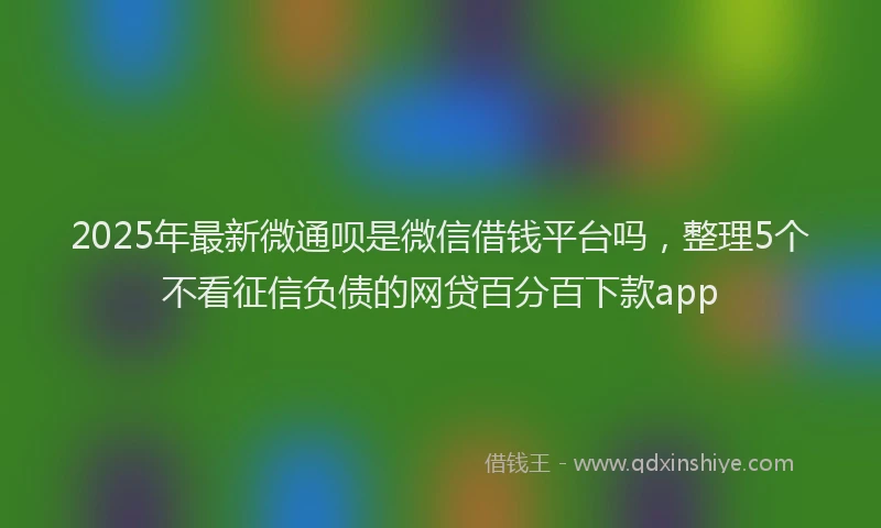 2025年最新微通呗是微信借钱平台吗，整理5个不看征信负债的网贷百分百下款app