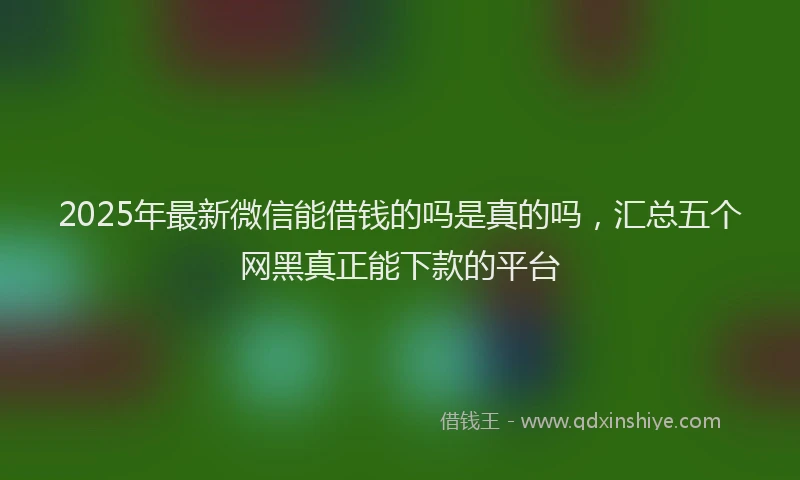 2025年最新微信能借钱的吗是真的吗，汇总五个网黑真正能下款的平台