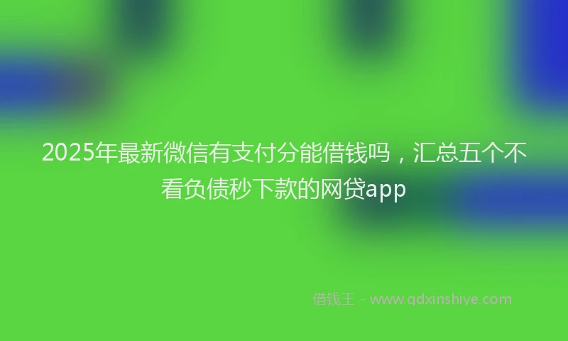 2025年最新微信有支付分能借钱吗，汇总五个不看负债秒下款的网贷app