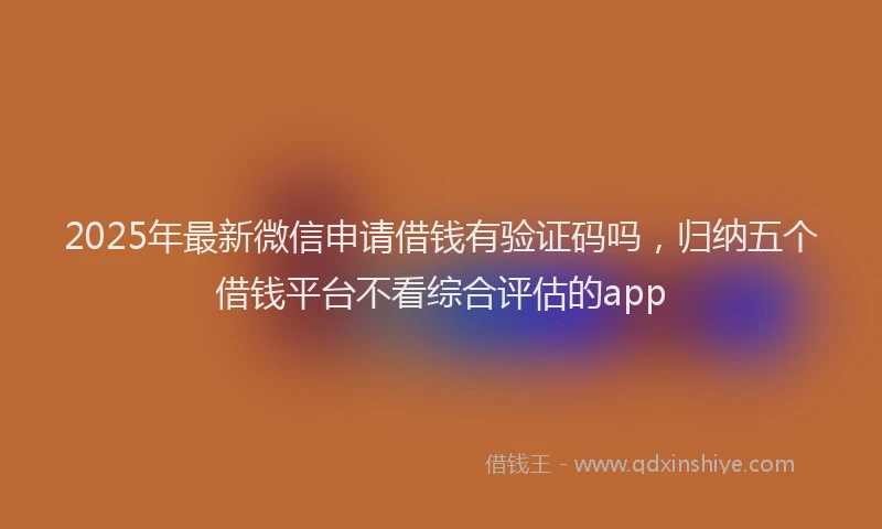 2025年最新微信申请借钱有验证码吗，归纳五个借钱平台不看综合评估的app