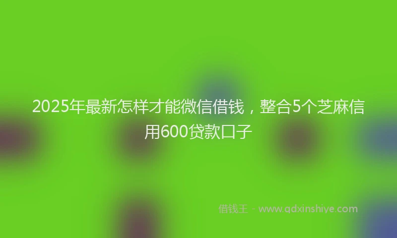 2025年最新怎样才能微信借钱，整合5个芝麻信用600贷款口子