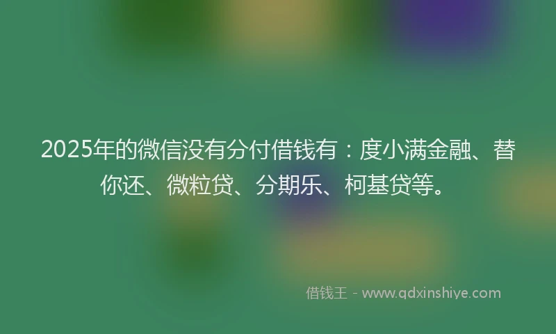 2025年的微信没有分付借钱有：度小满金融、替你还、微粒贷、分期乐、柯基贷等。