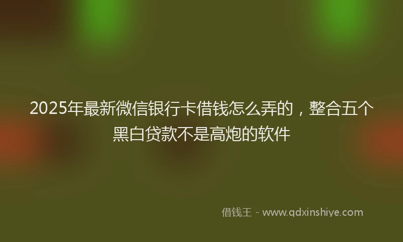 2025年最新微信银行卡借钱怎么弄的，整合五个黑白贷款不是高炮的软件