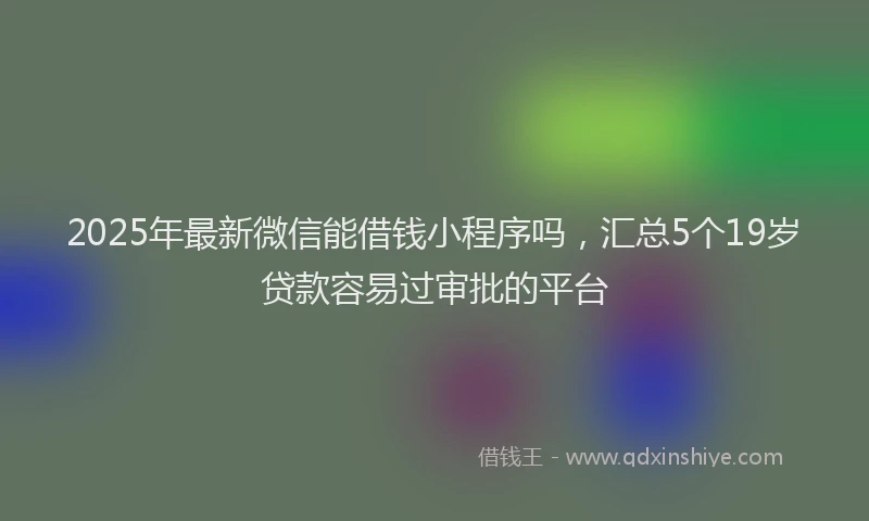 2025年最新微信能借钱小程序吗，汇总5个19岁贷款容易过审批的平台